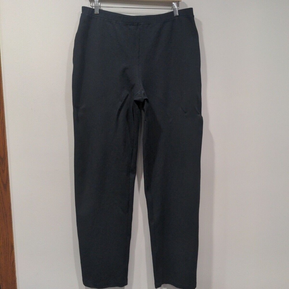 Eileen Fisher Womens Pull On Pants Size Large Black Rayon Nylon Style P149
